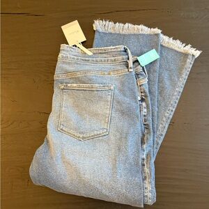 KanCan Denim Cropped Jeans with Raw Hem